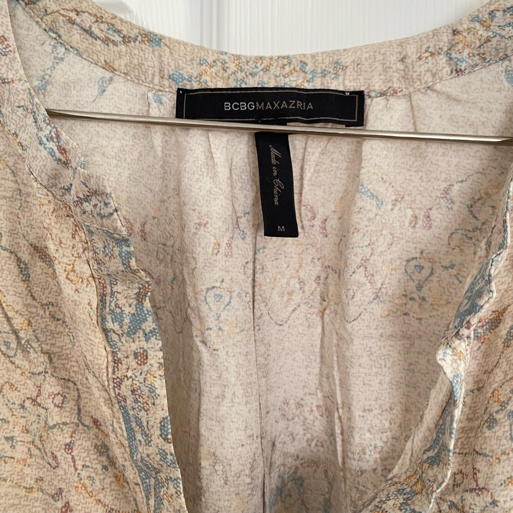 BCBGMaxAzria Floral Paisley Print Blouse Top
